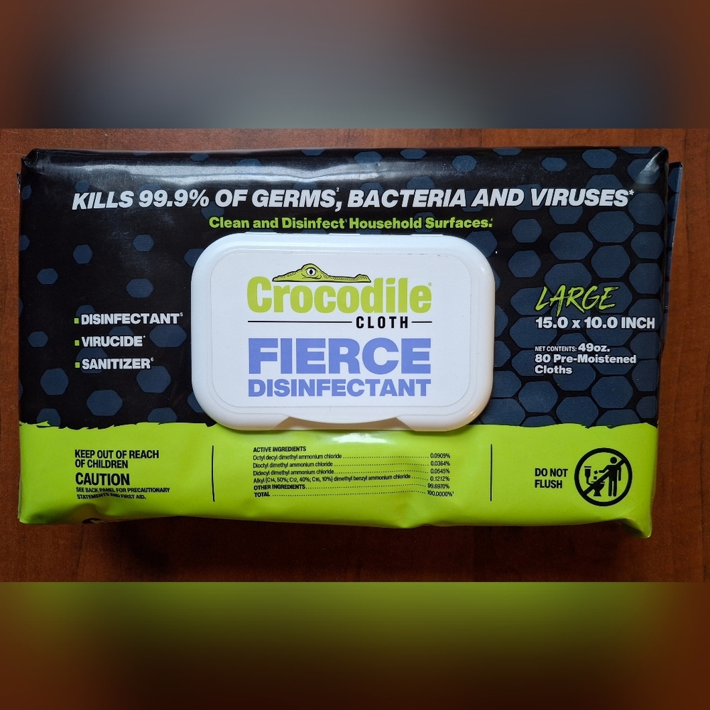 Crocodile Cloth Fierce Disinfecting Wipes 80ct